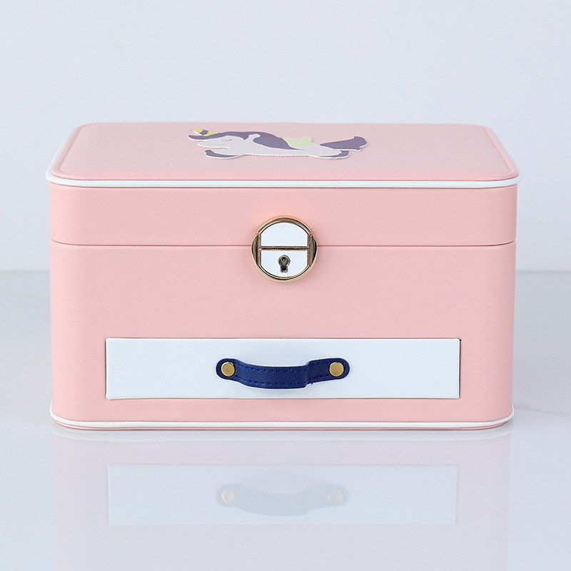 Stock Jewelry organizer box with cartoon pattern